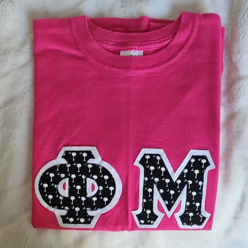 Phi Mu Pink Greek Letter T-Shirt